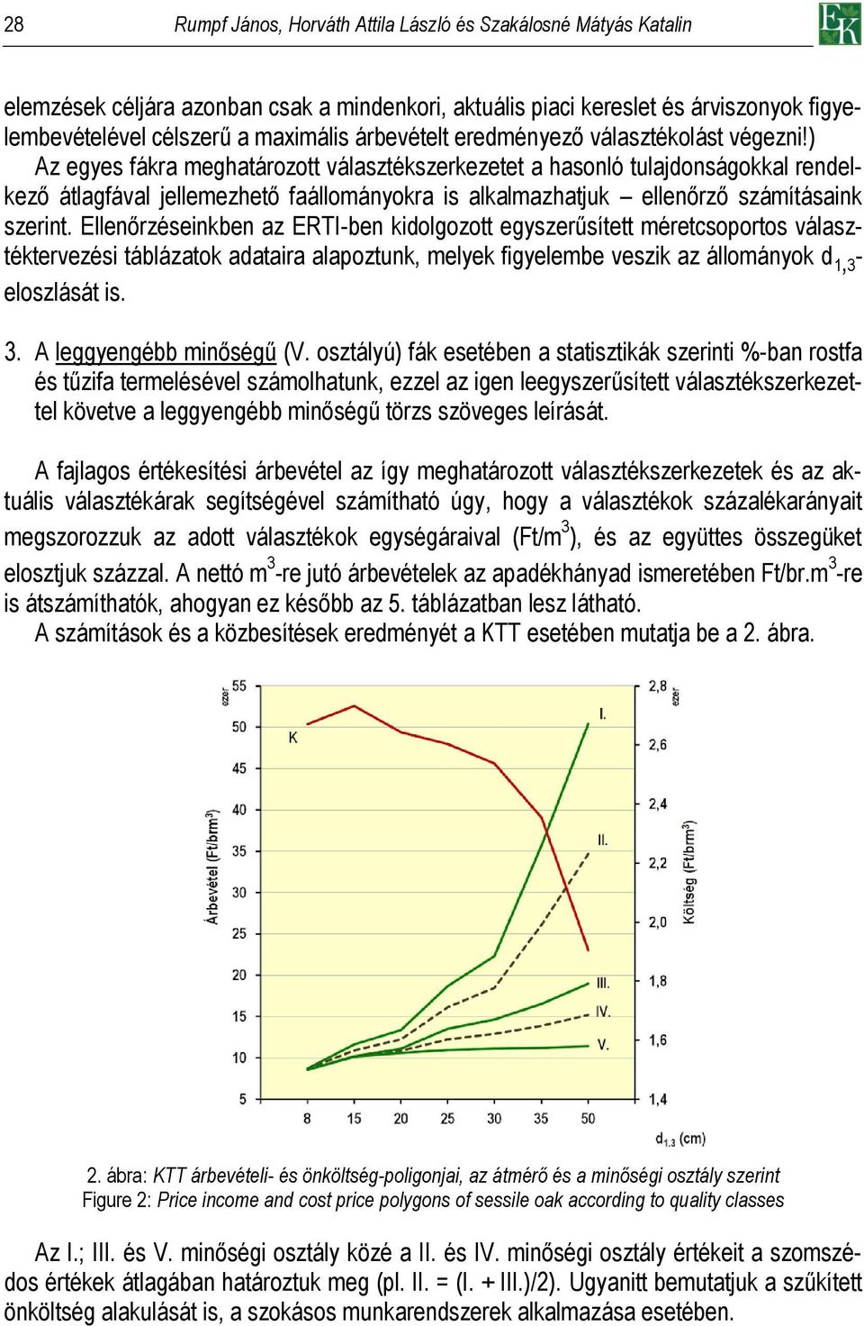 ) Az egyes fákra meghatározott választékszerkezetet a hasonló tulajdonságokkal rendelkező átlagfával jellemezhető faállományokra is alkalmazhatjuk ellenőrző számításaink szerint.