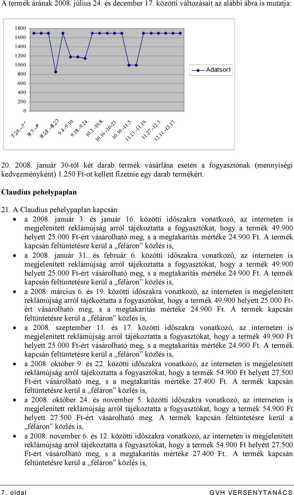 Claudius pehelypaplan 21. A Claudius pehelypaplan kapcsán a 2008. január 3. és január 16.