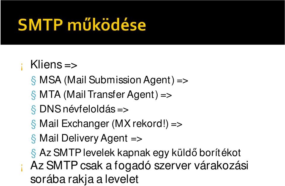 ) => Mail DeliveryAgent => Az SMTP levelek kapnak egy küldő