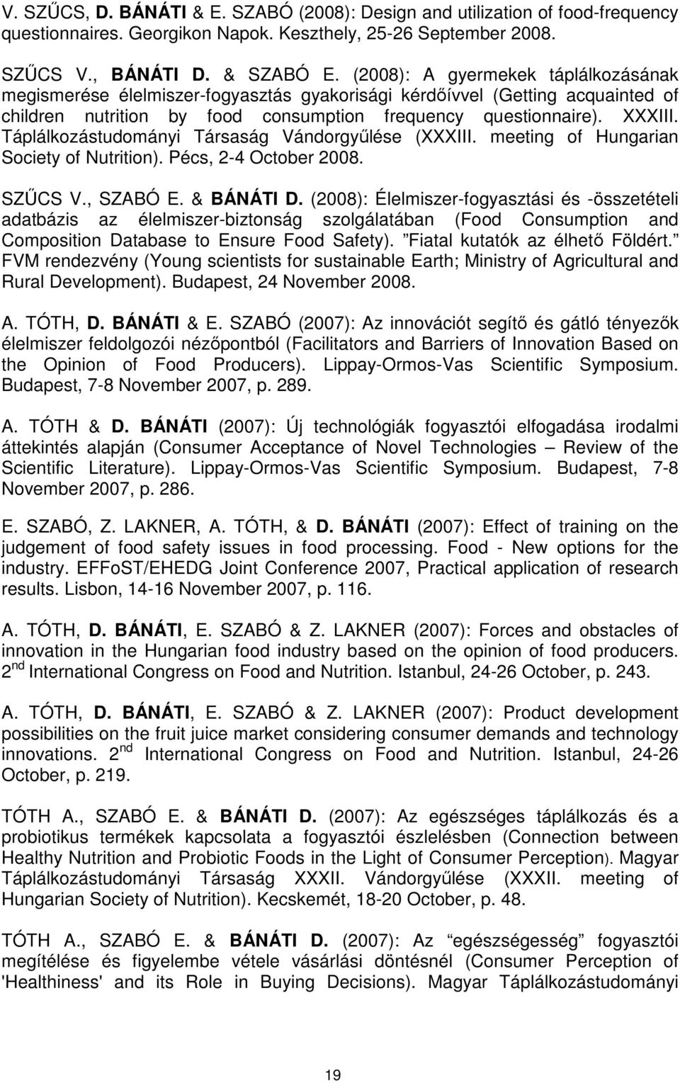 Prof. Dr. BÁNÁTI Diána - Publication List (Titles translated into English  where publications written in Hungarian) - PDF Free Download