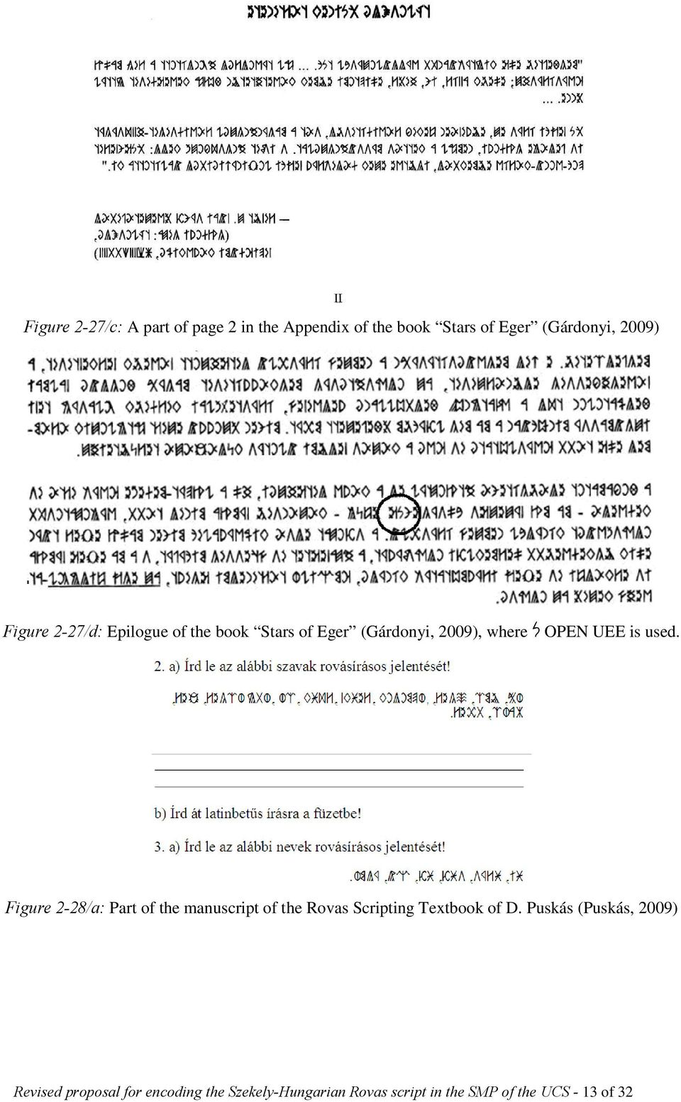 Figure 2-28/a: Part of the manuscript of the Rovas Scripting Textbook of D.