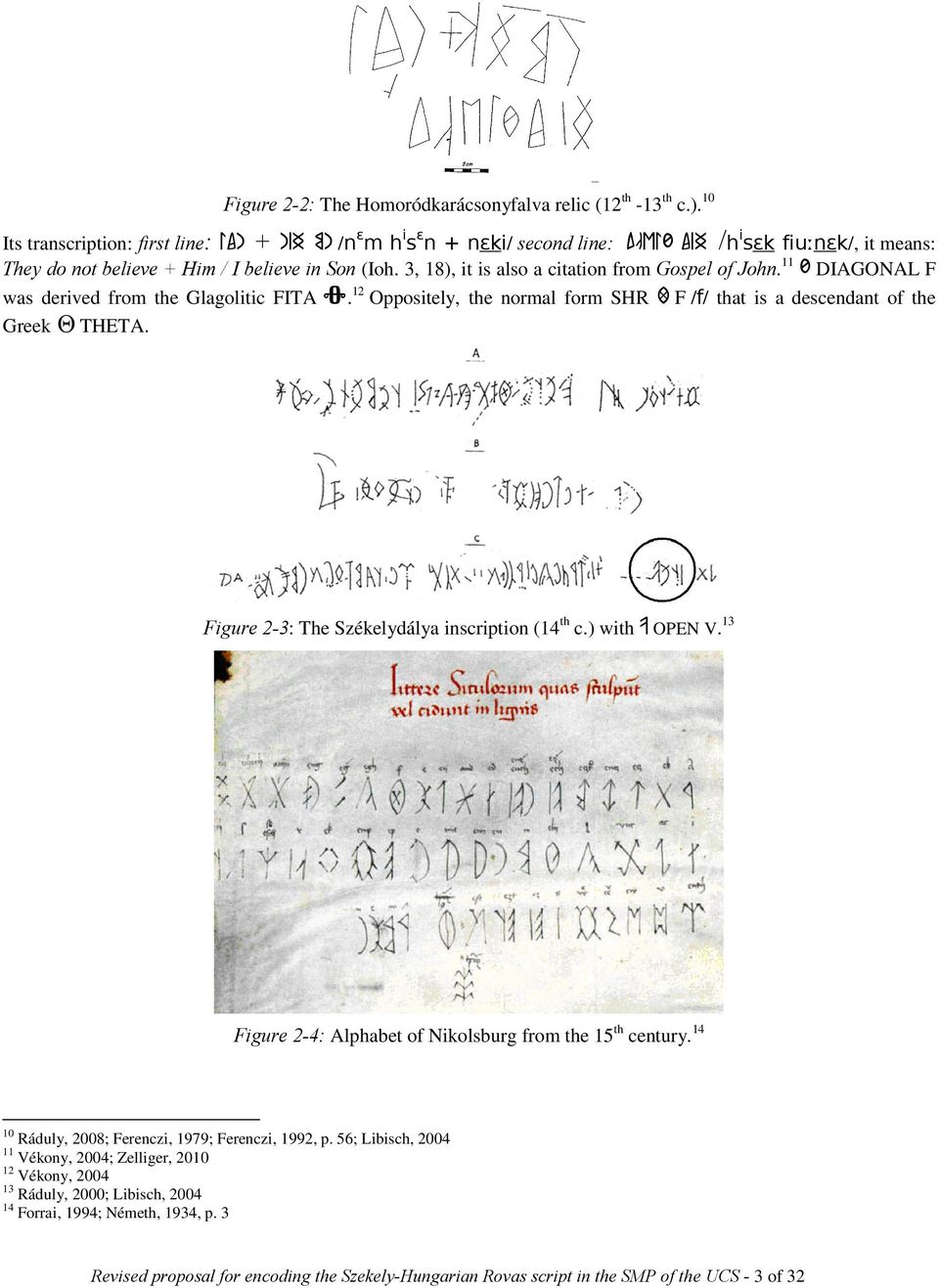 3, 18), it is also a citation from Gospel of John. 11 f DIAGONAL F was derived from the Glagolitic FITA. 12 Oppositely, the normal form SHR f F /f/ that is a descendant of the Greek Θ THETA.