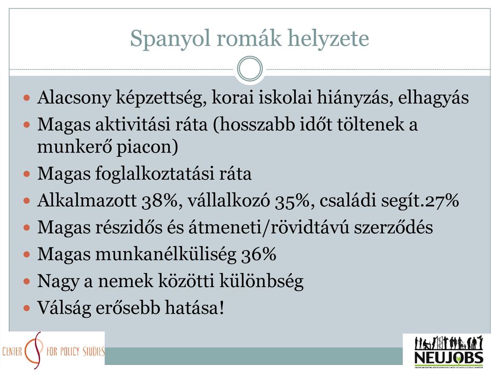 Alkalmazott 38%, vállalkozó 35%, családi segít.