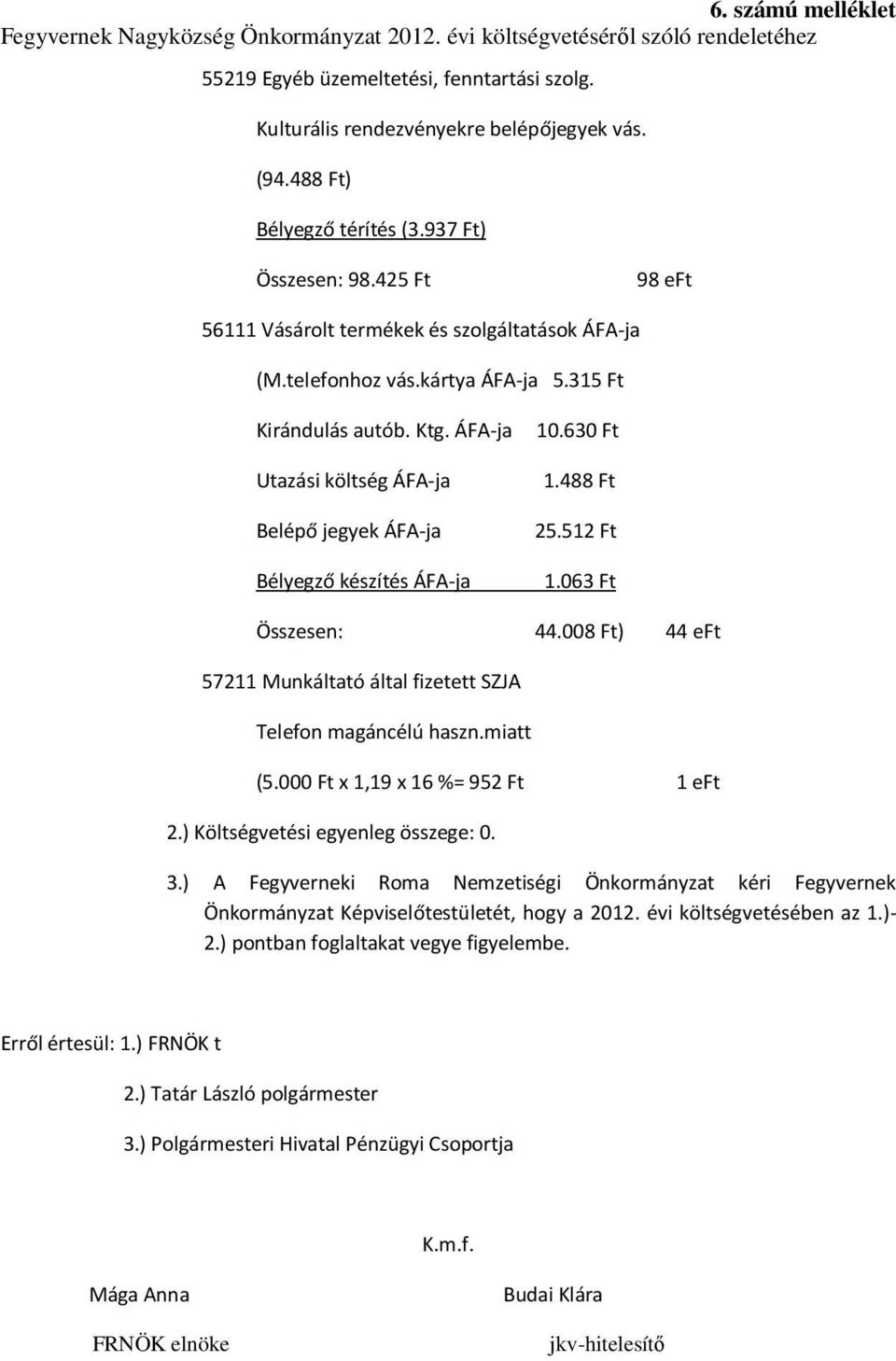 ÁFA-ja Utazási költség ÁFA-ja Belépő jegyek ÁFA-ja Bélyegző készítés ÁFA-ja 10.630 Ft 1.488 Ft 25.512 Ft 1.063 Ft Összesen: 44.