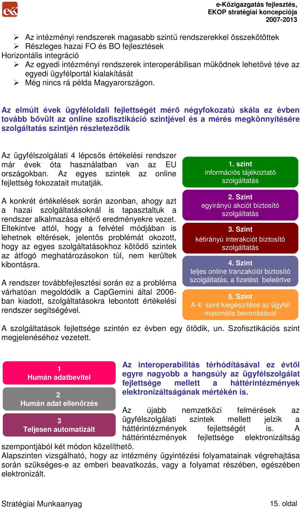 Az elmúlt évek ügyféloldali fejlettségét mérı négyfokozatú skála ez évben tovább bıvült az online szofisztikáció szintjével és a mérés megkönnyítésére szolgáltatás szintjén részletezıdik Az