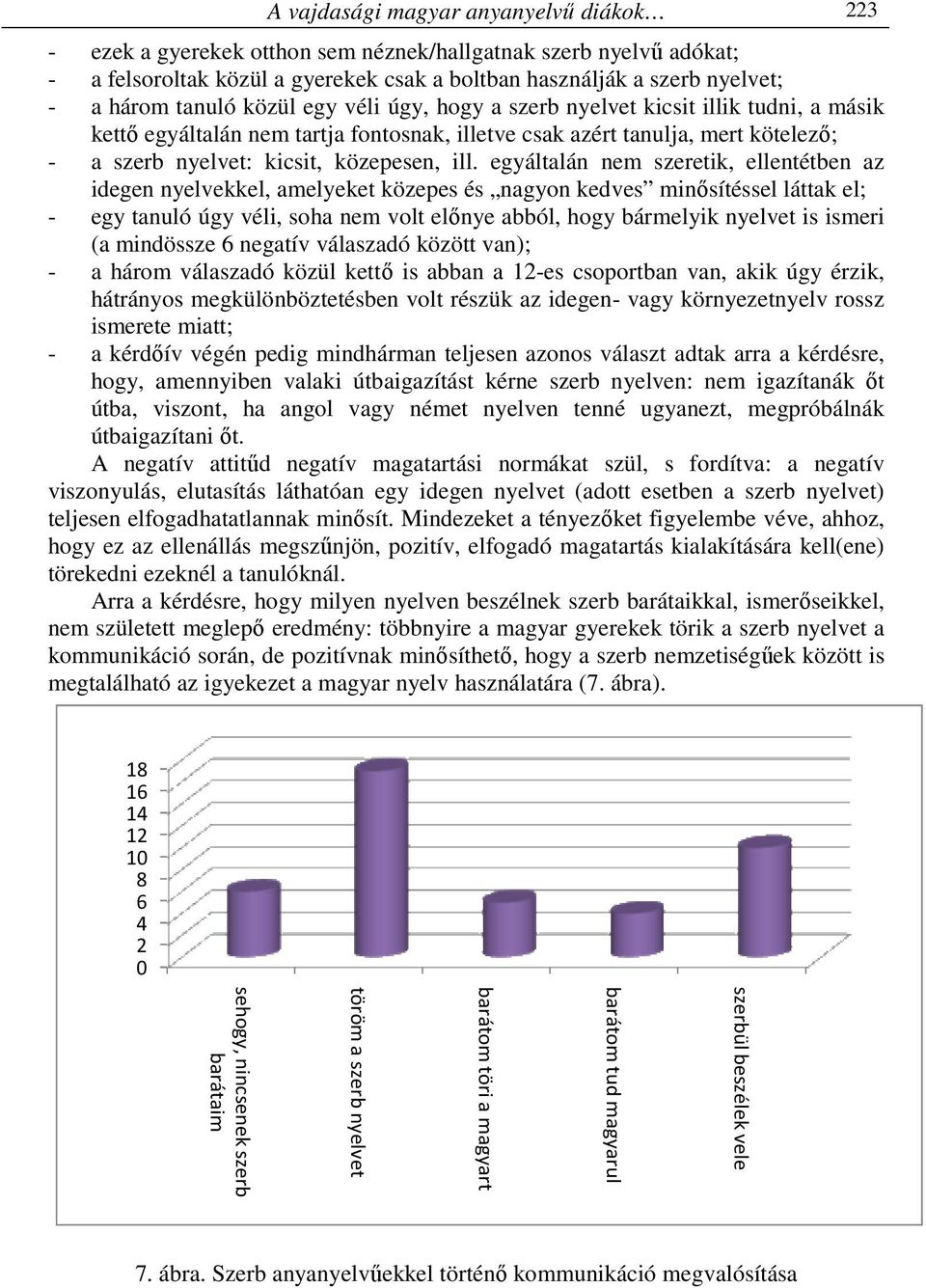 egyáltalán nem szeretik, ellentétben az idegen nyelvekkel, amelyeket közepes és nagyon kedves minősítéssel láttak el; - egy tanuló úgy véli, soha nem volt előnye abból, hogy bármelyik nyelvet is