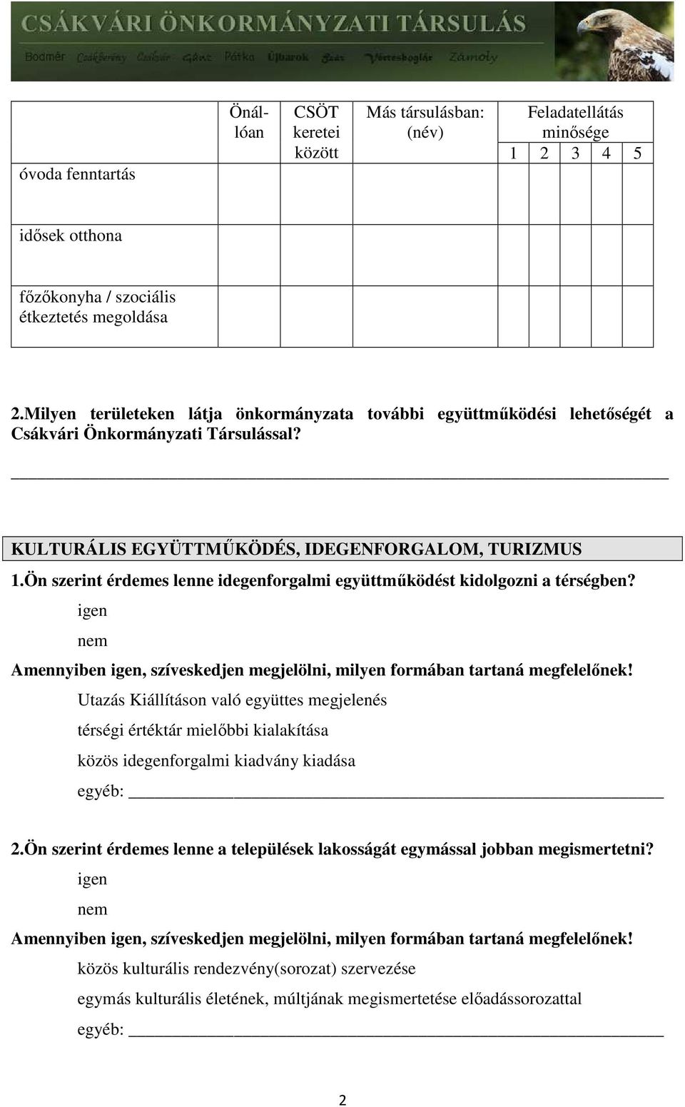 Ön szerint érdemes lenne idegenforgalmi együttműködést kidolgozni a térségben? Amennyiben, szíveskedjen megjelölni, milyen formában tartaná megfelelőnek!