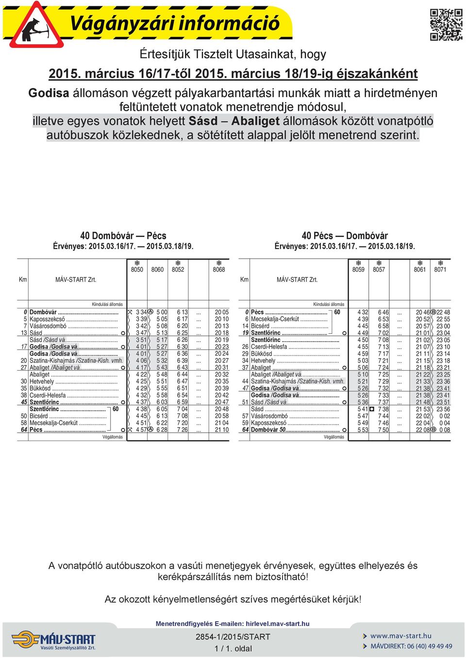 vontpótló utóbuszok közlekednek, sötétített lppl jelölt menetrend szerint. 4 Dombóvár Pécs 4 Pécs Dombóvár 85 86 852 868 859 857 861 871 Dombóvár. H 334c 5 5 Kposszekcs.