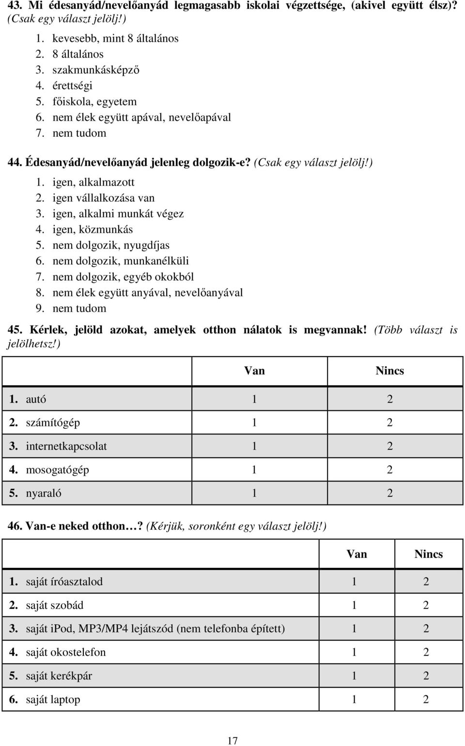 Kérdőív az ELLEN-SZER programban részt vevő középiskolás tanulók számára -  PDF Ingyenes letöltés