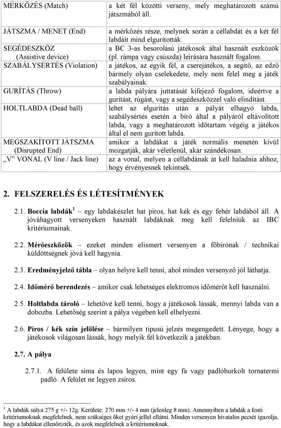 CP-ISRA Nemzetközi Boccia Szabályok - PDF Free Download