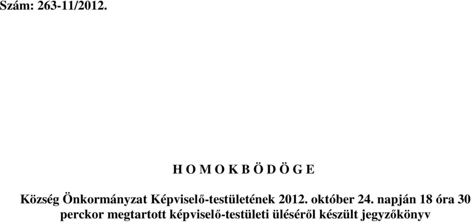 Képviselő-testületének 2012. október 24.