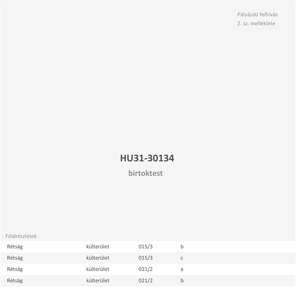 Földrészletek Rétság külterület 015/3 b