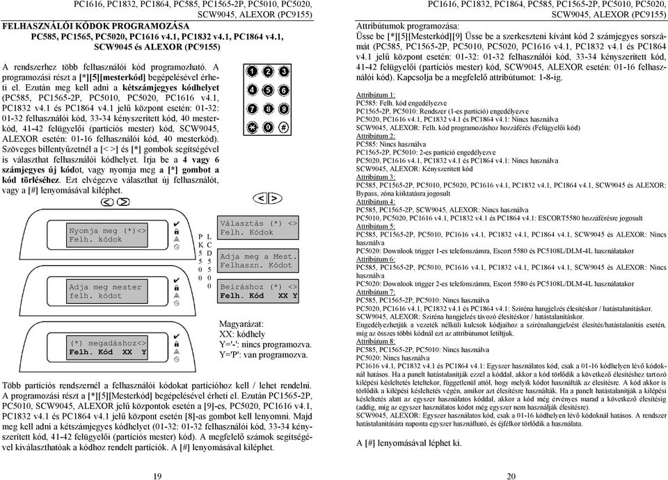 Ezután meg kell adni a kétszámjegyes kódhelyet (PC8, PC16-2P, PC1, PC2, PC1616 v4.1, PC1832 v4.1 és PC1864 v4.