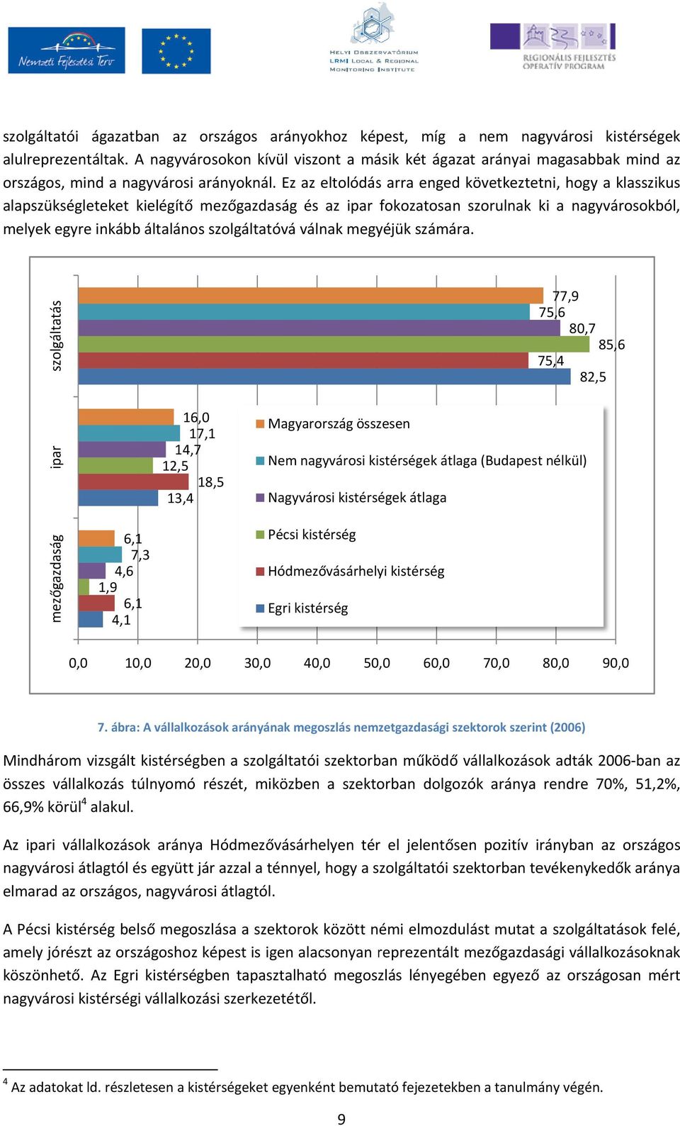 Ez az eltolódás arra enged következtetni, hogy a klasszikus alapszükségleteket kielégítő mezőgazdaság és az ipar fokozatosan szorulnak ki a nagyvárosokból, melyek egyre inkábbb általános