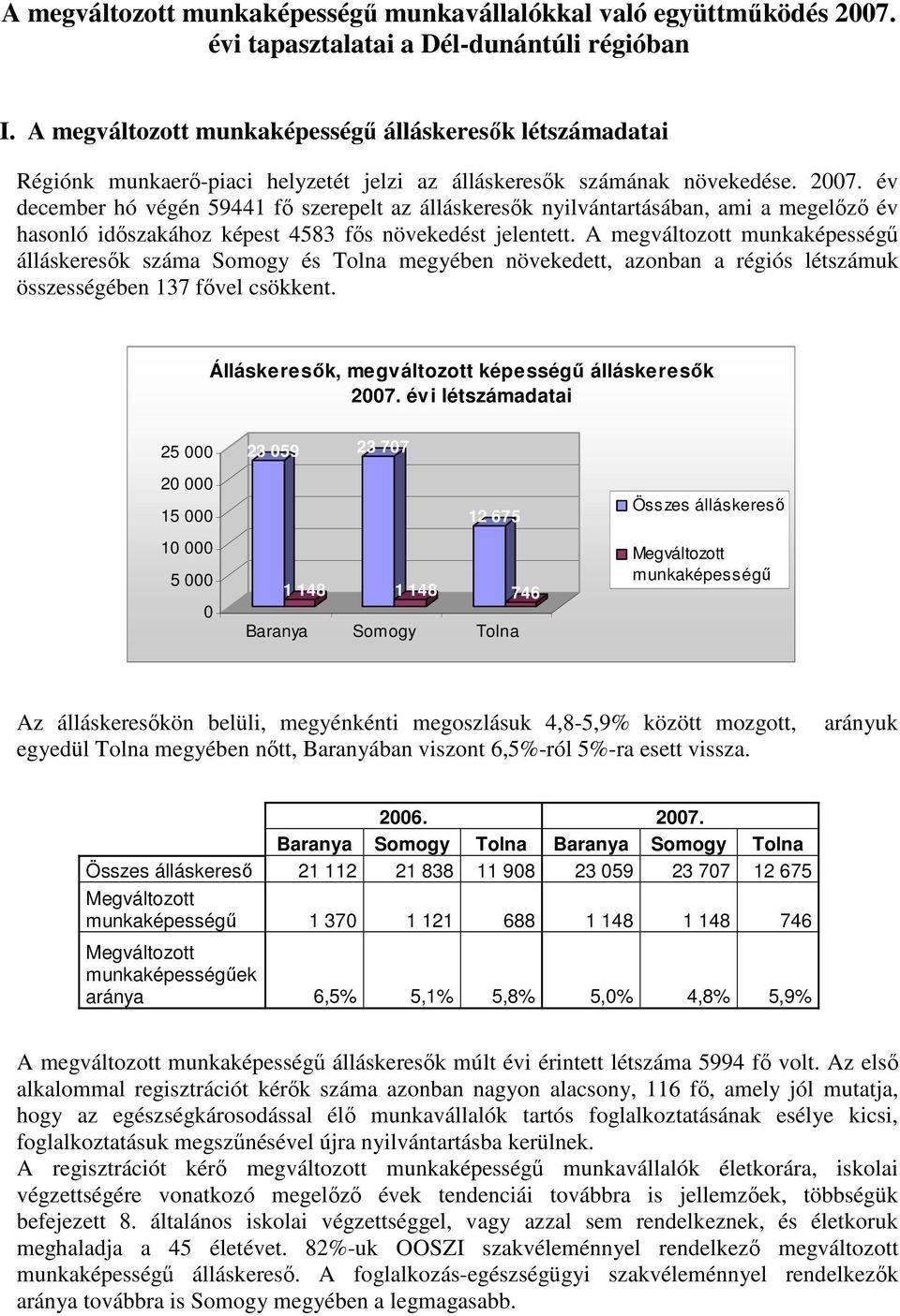 év december hó végén 59441 fı szerepelt az álláskeresık nyilvántartásában, ami a megelızı év hasonló idıszakához képest 4583 fıs növekedést jelentett.