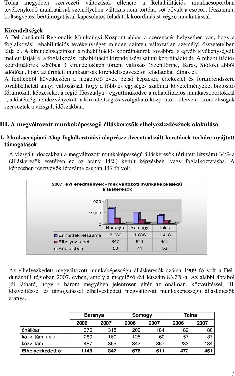 Kirendeltségek A Dél-dunántúli Regionális Munkaügyi Központ abban a szerencsés helyzetben van, hogy a foglalkozási rehabilitációs tevékenységet minden szinten változatlan személyi összetételben látja