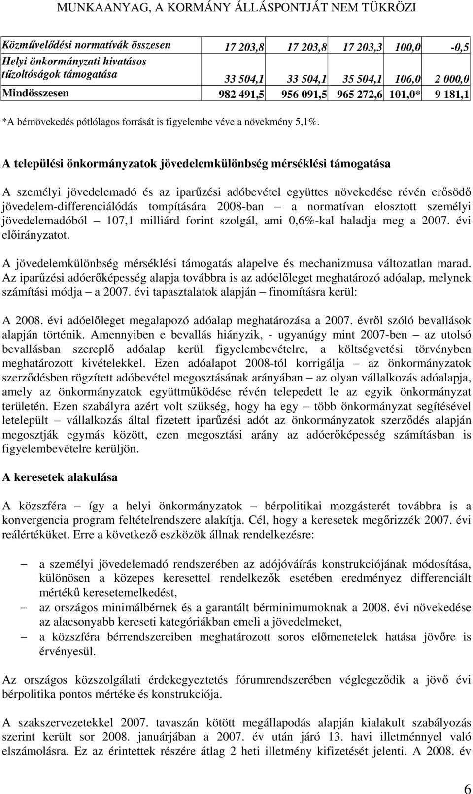 A települési önkormányzatok jövedelemkülönbség mérséklési támogatása A személyi jövedelemadó és az ipar zési adóbevétel együttes növekedése révén er söd jövedelem-differenciálódás tompítására