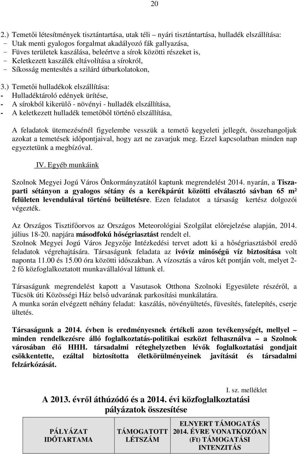 ) Temetői hulladékok elszállítása: - Hulladéktároló edények ürítése, - A sírokból kikerülő - növényi - hulladék elszállítása, - A keletkezett hulladék temetőből történő elszállítása, A feladatok