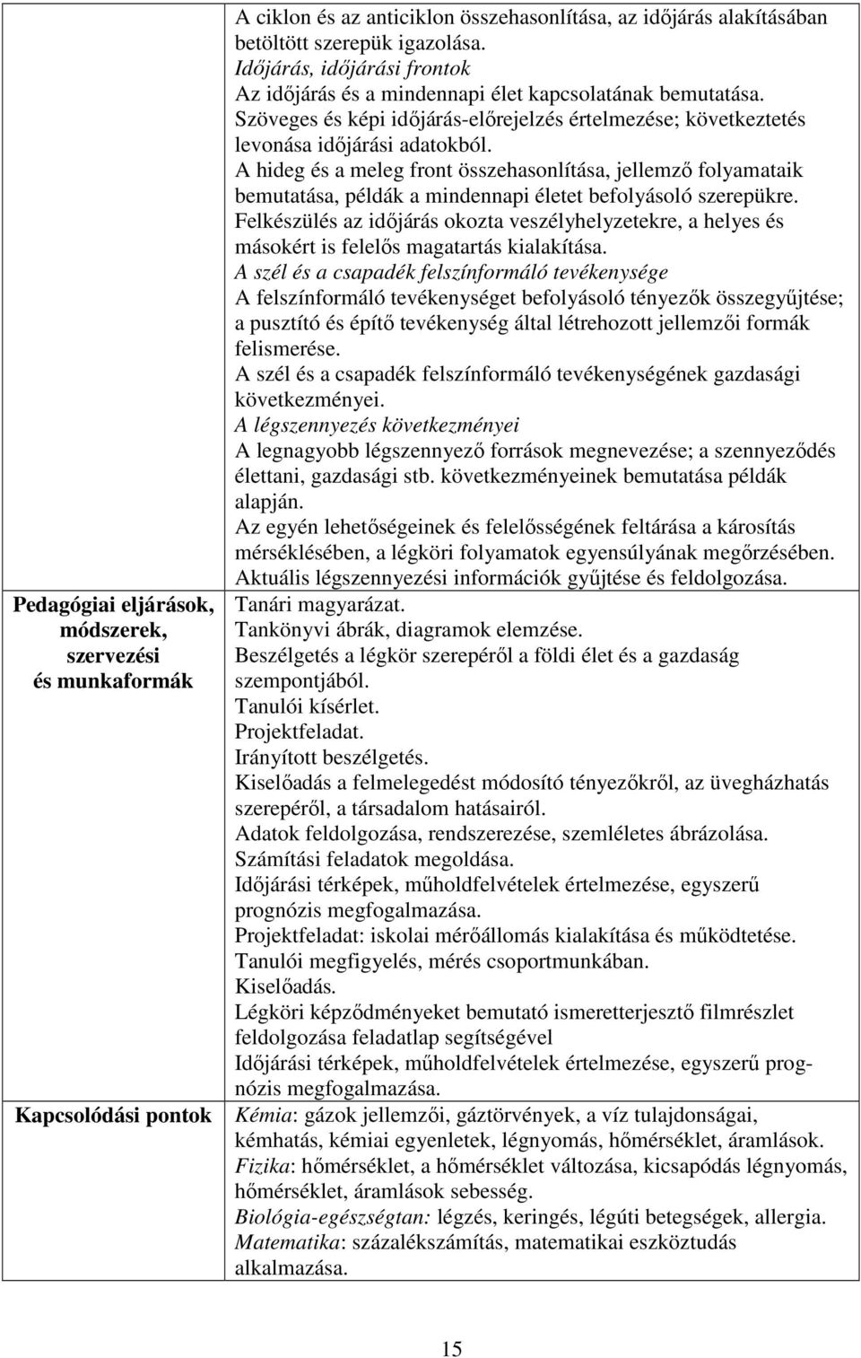 A hideg és a meleg front összehasonlítása, jellemző folyamataik bemutatása, példák a mindennapi életet befolyásoló szerepükre.