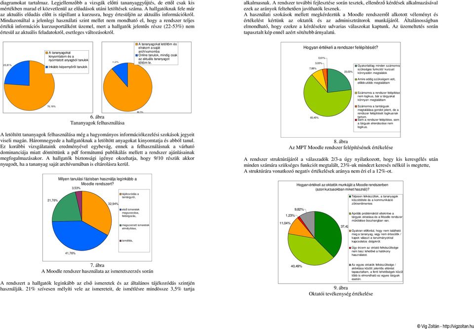 Mindazonáltal a jelenlegi használati szint mellet nem mondható el, hogy a rendszer teljes értékő információs kurzusportálként üzemel, mert a hallgatók jelentıs része (22-53%) nem értesül az aktuális