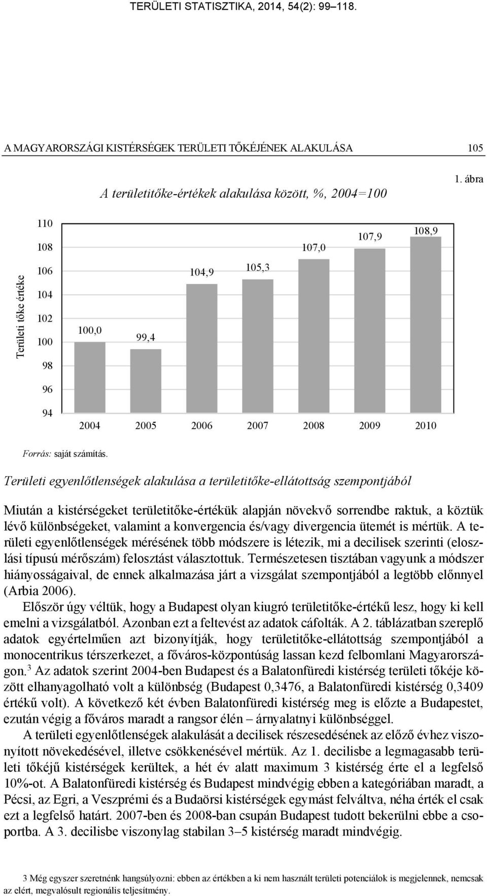 szempontjából Miután a kistérségeket területitőke-értékük alapján növekvő sorrendbe raktuk, a köztük lévő különbségeket, valamint a konvergencia és/vagy divergencia ütemét is mértük.