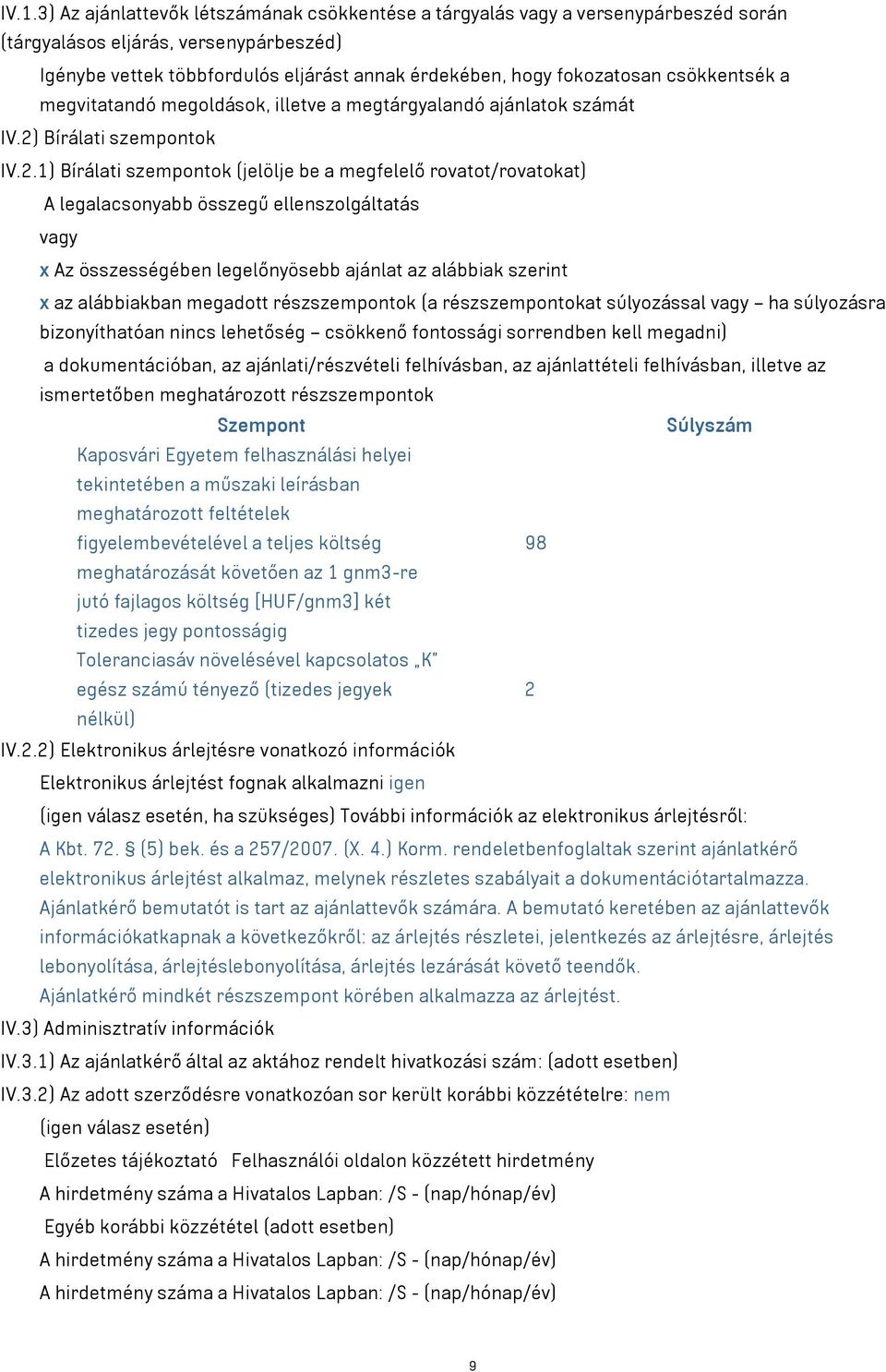 Bírálati szempontok IV.2.
