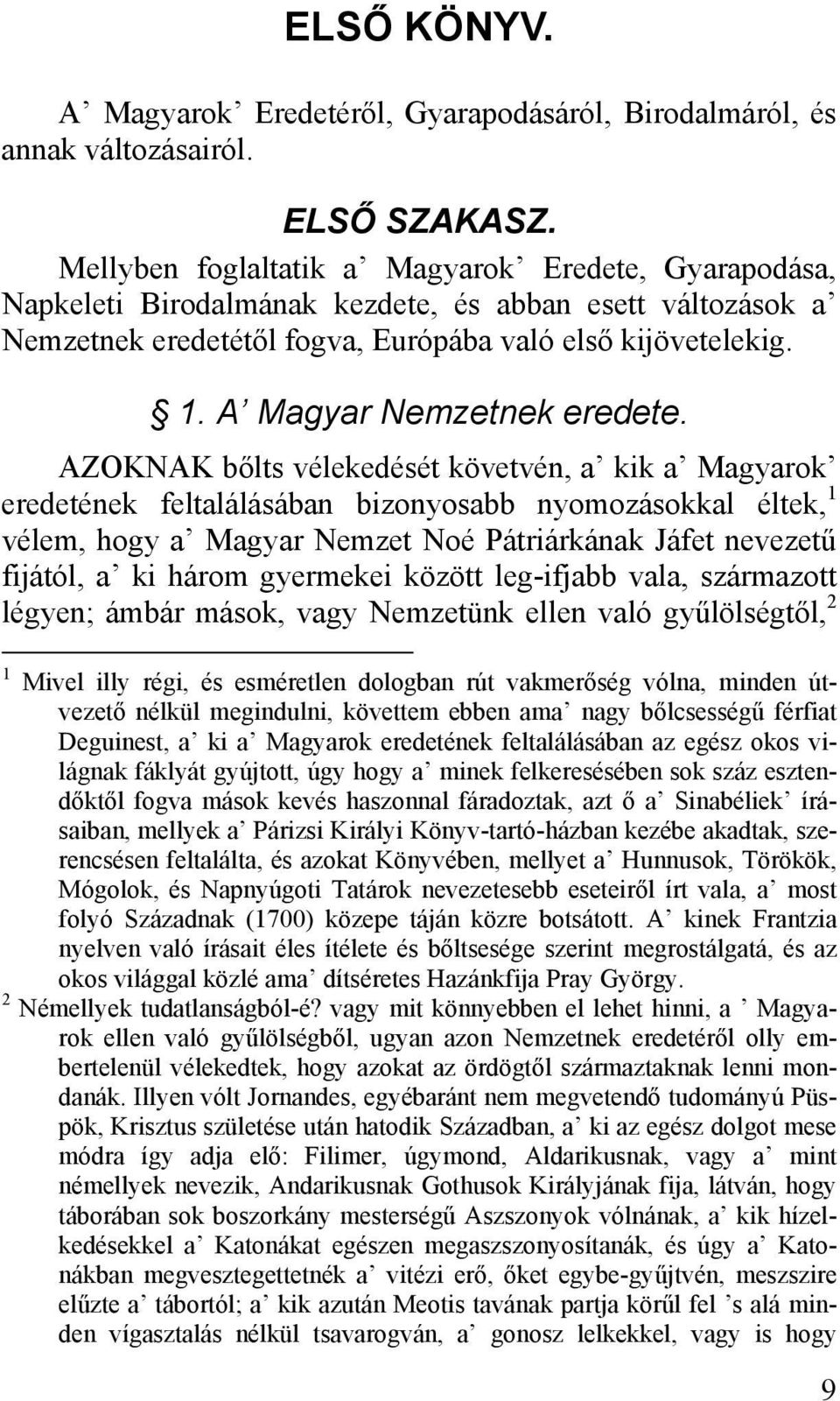 A Magyar Nemzetnek eredete.