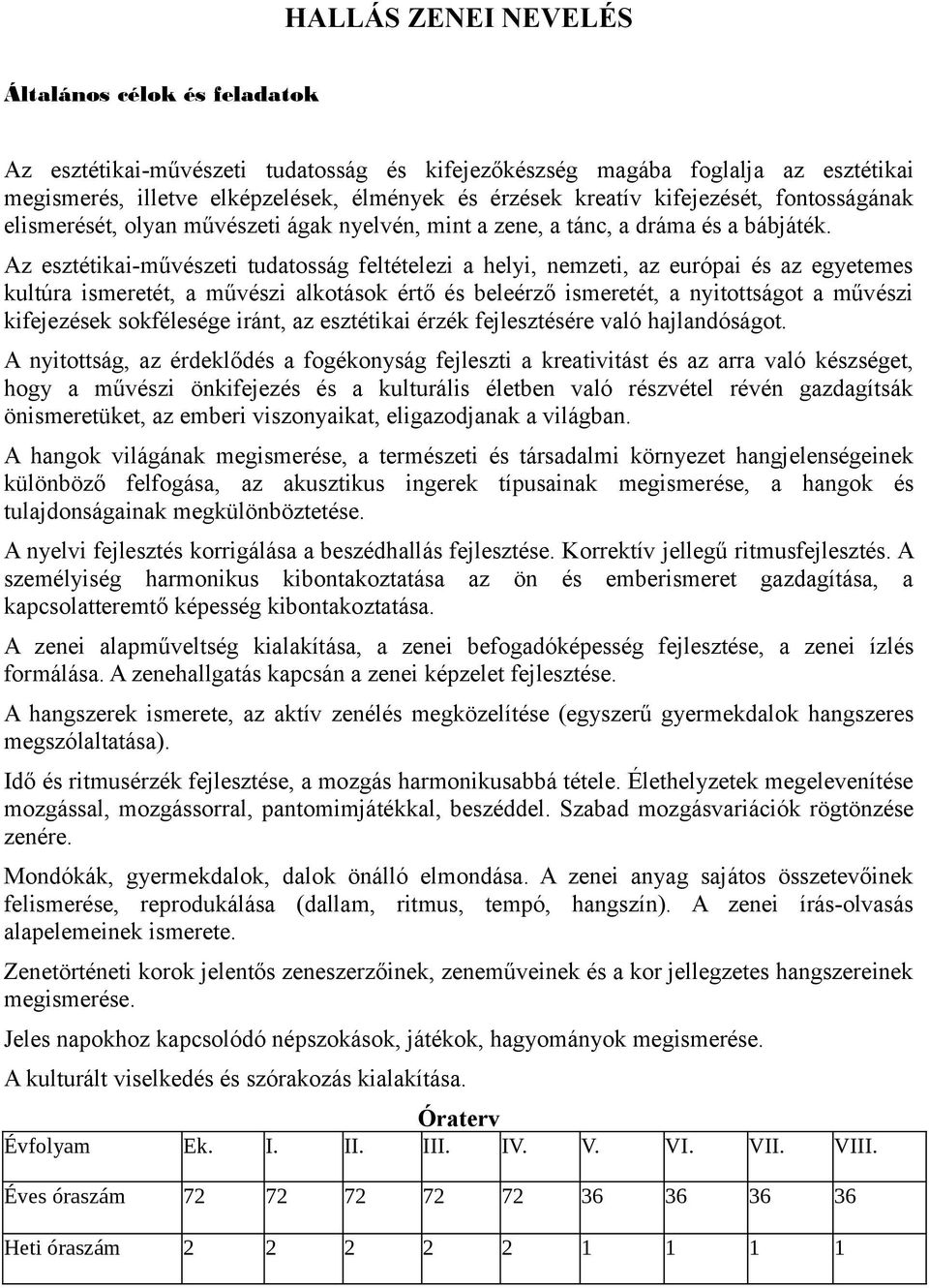 Az esztétikai-művészeti tudatosság feltételezi a helyi, nemzeti, az európai és az egyetemes kultúra ismeretét, a művészi alkotások értő és beleérző ismeretét, a nyitottságot a művészi kifejezések