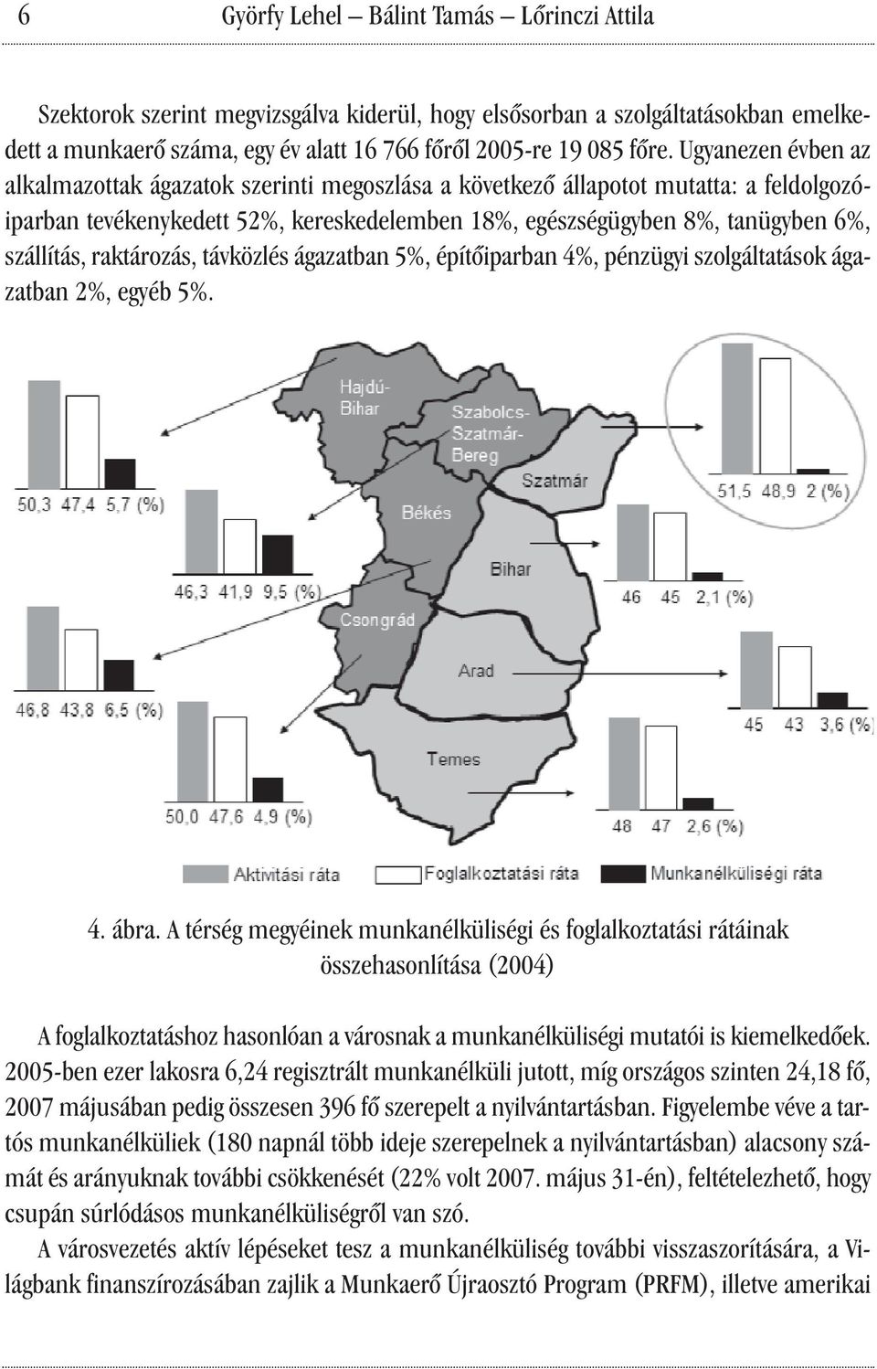 raktározás, távközlés ágazatban 5%, építőiparban 4%, pénzügyi szolgáltatások ágazatban 2%, egyéb 5%. 4. ábra.