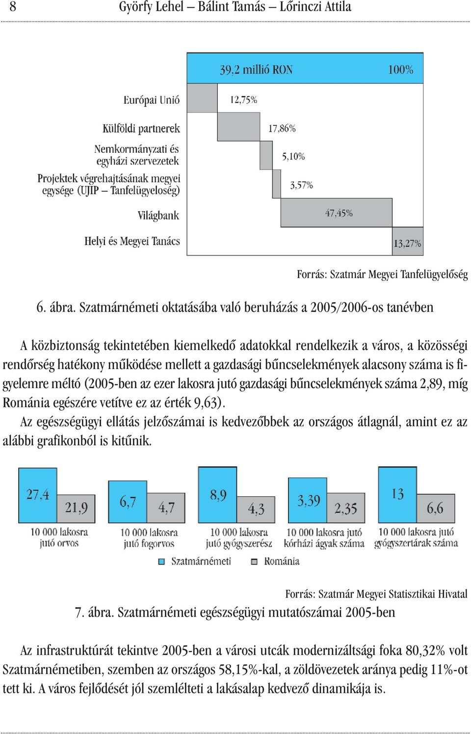 bűncselekmények alacsony száma is figyelemre méltó (2005-ben az ezer lakosra jutó gazdasági bűncselekmények száma 2,89, míg Románia egészére vetítve ez az érték 9,63).