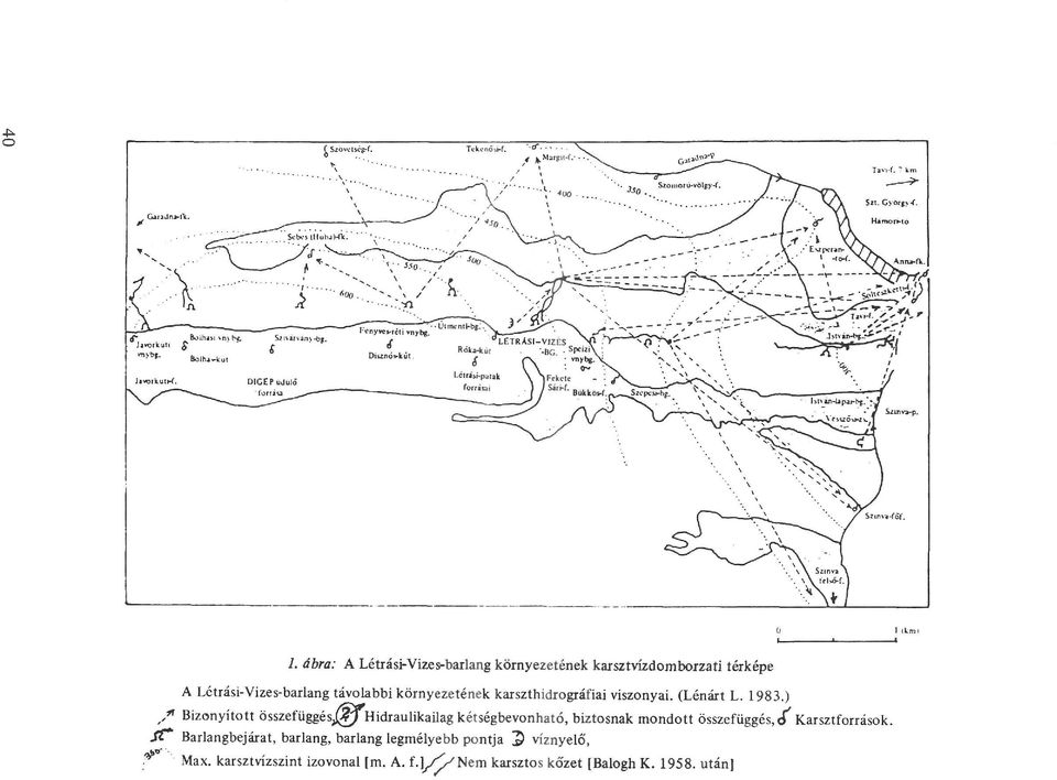 környezetének karszthidrográfiai viszonyai. (Lénárt L. 1983.