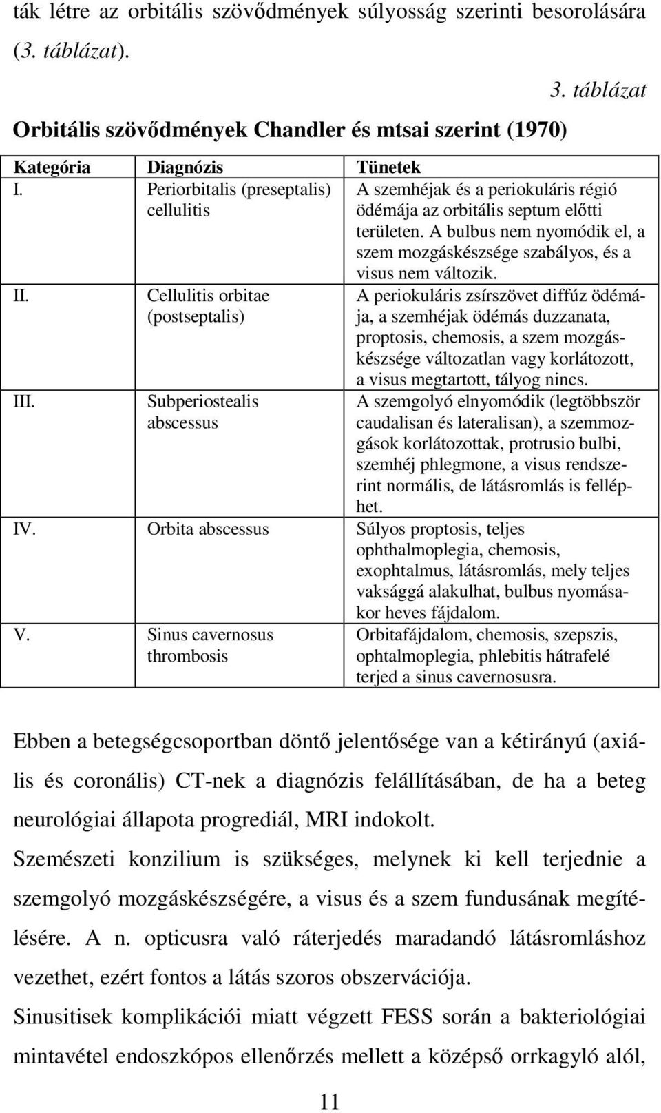 Cellulitis orbitae (postseptalis) Subperiostealis abscessus visus nem változik.