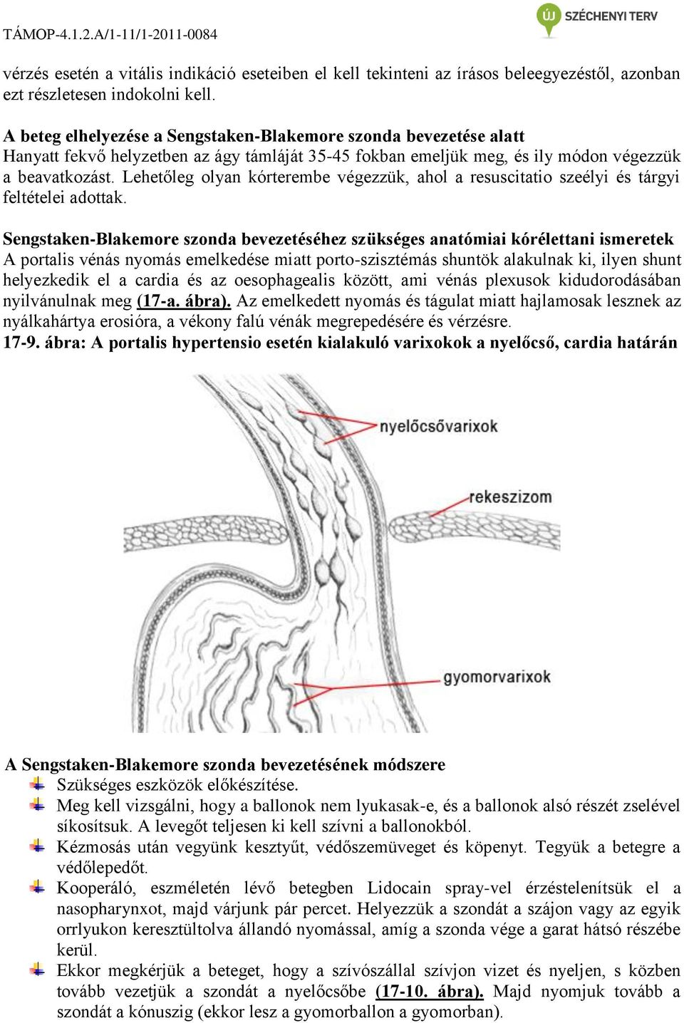 Lehetőleg olyan kórterembe végezzük, ahol a resuscitatio szeélyi és tárgyi feltételei adottak.