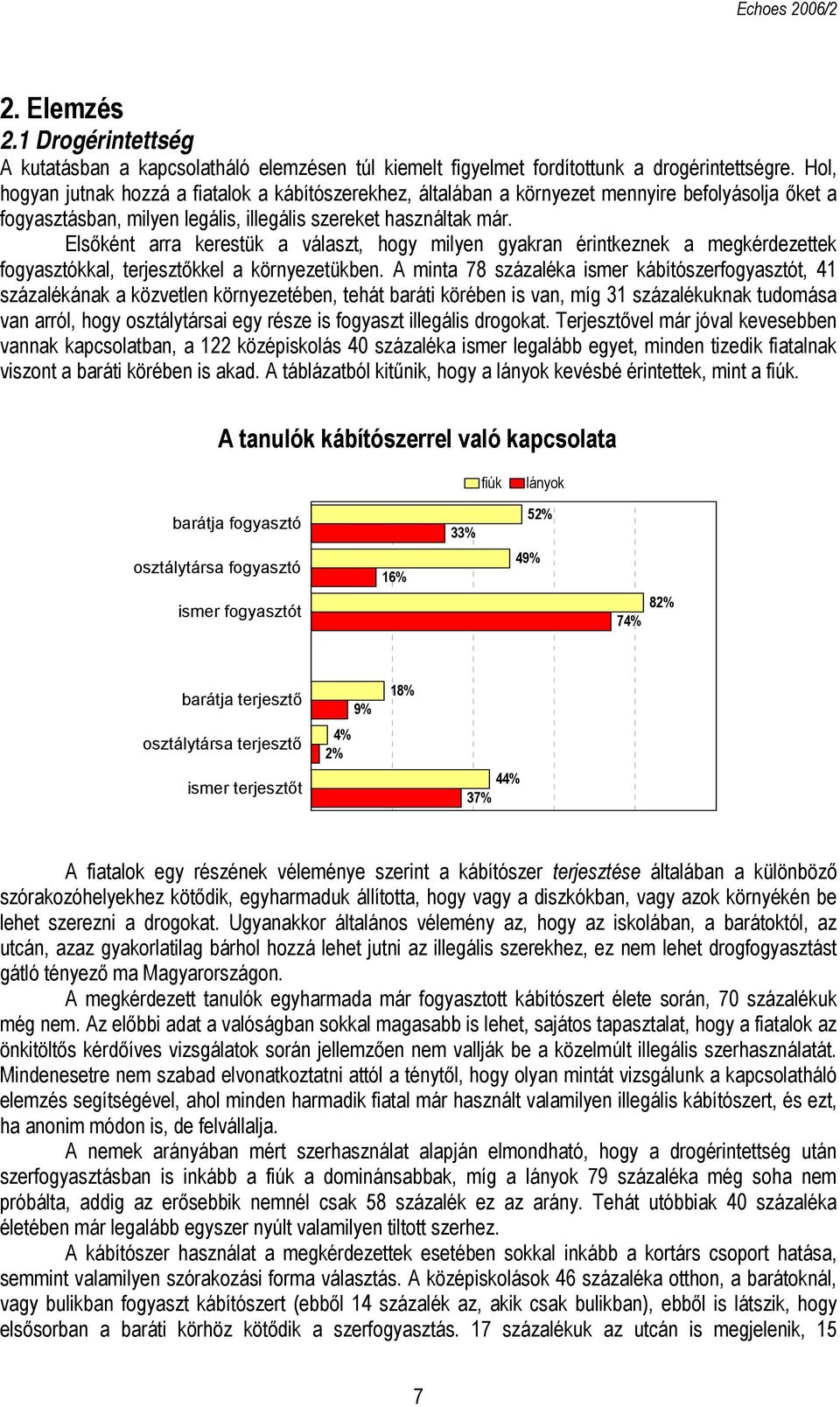 Elsőként arra kerestük a választ, hogy milyen gyakran érintkeznek a megkérdezettek fogyasztókkal, terjesztőkkel a környezetükben.