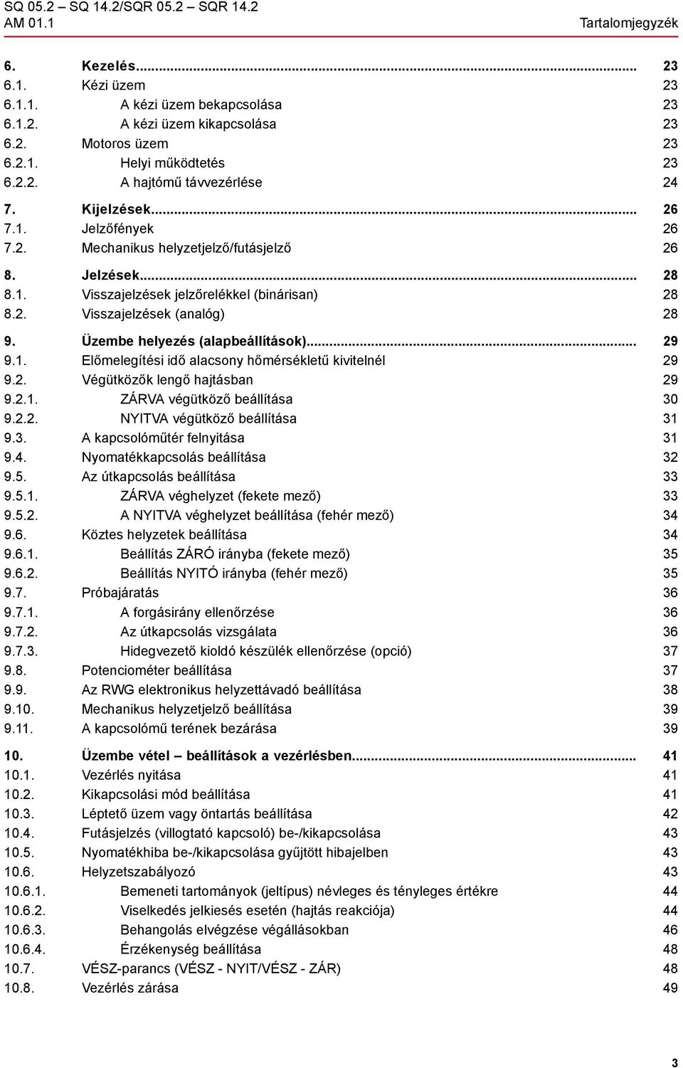 .. 9.1. Előmelegítési idő alacsony hőmérsékletű kivitelnél 9.2. Végütközők lengő hajtásban 9.2.1. ZÁRVA végütköző beállítása 9.2.2. NYITVA végütköző beállítása 9.3. A kapcsolóműtér felnyitása 9.4.