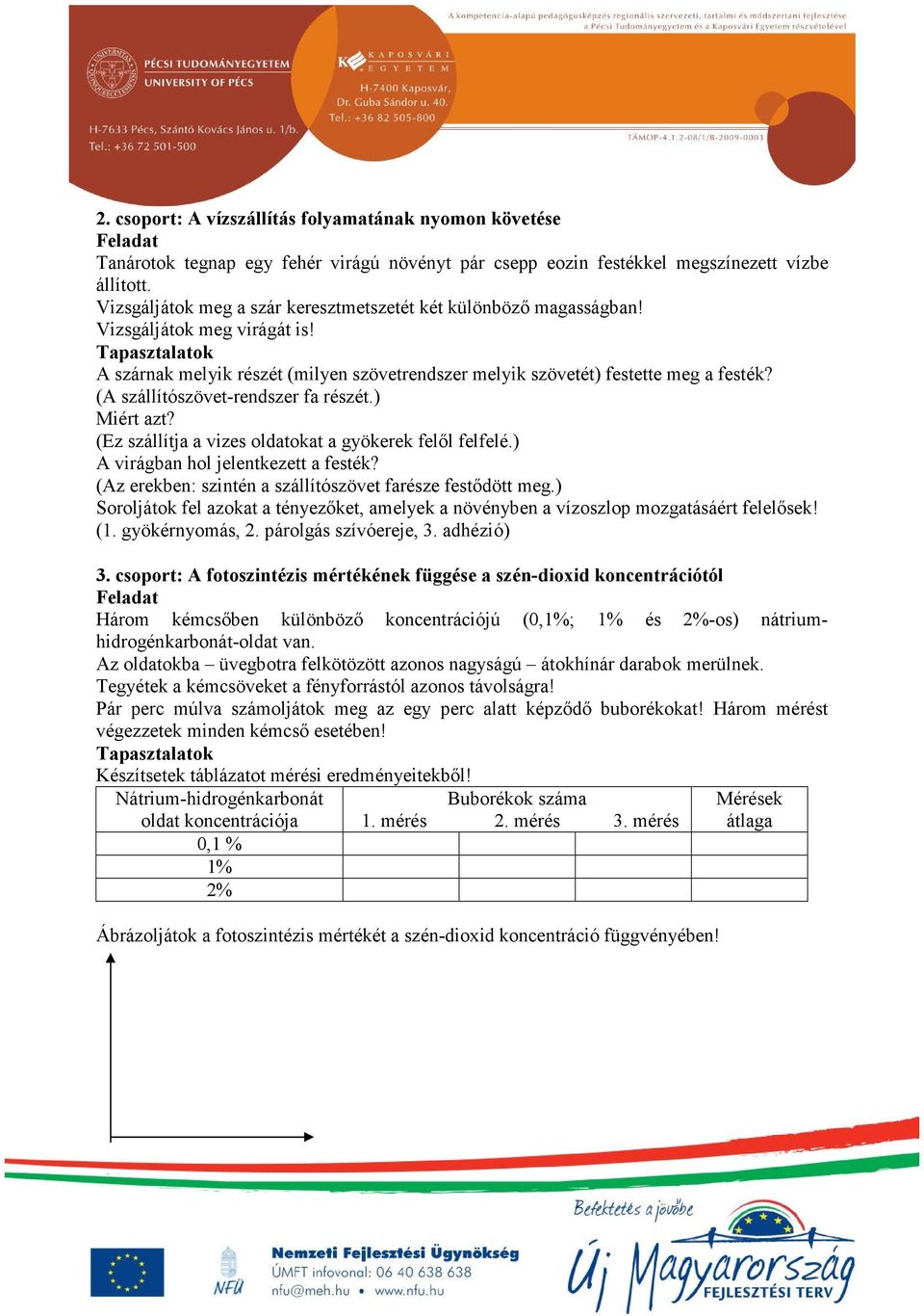 (A szállítószövet-rendszer fa részét.) Miért azt? (Ez szállítja a vizes oldatokat a gyökerek felől felfelé.) A virágban hol jelentkezett a festék?