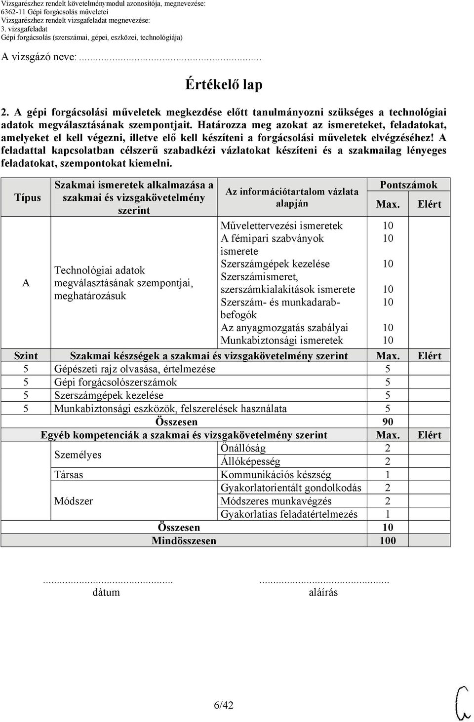 A feladattal kapcsolatban célszerű szabadkézi vázlatokat készíteni és a szakmailag lényeges feladatokat, szempontokat kiemelni.