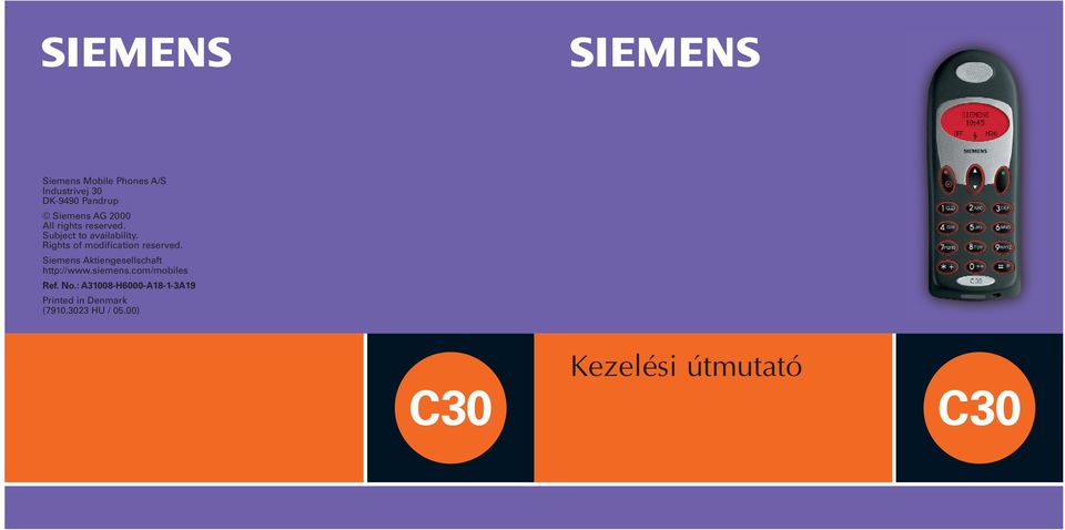 Siemens Aktiengesellschaft http://www.siemens.com/mobiles Ref. No.