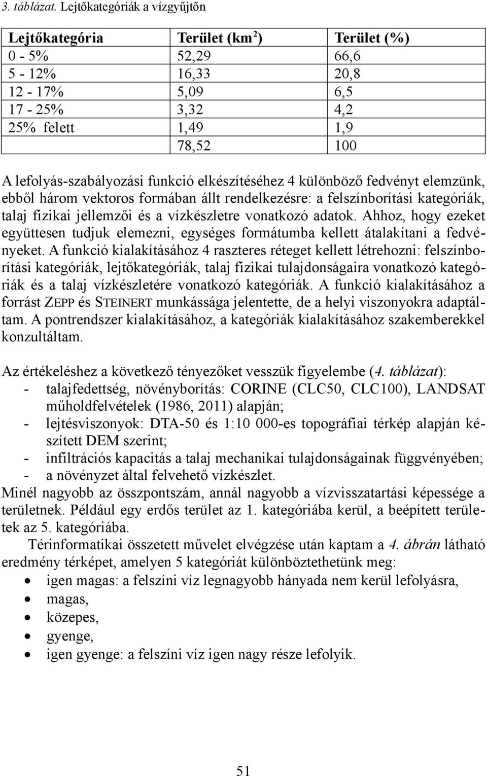 elkészítéséhez 4 különböző fedvényt elemzünk, ebből három vektoros formában állt rendelkezésre: a felszínborítási kategóriák, talaj fizikai jellemzői és a vízkészletre vonatkozó adatok.