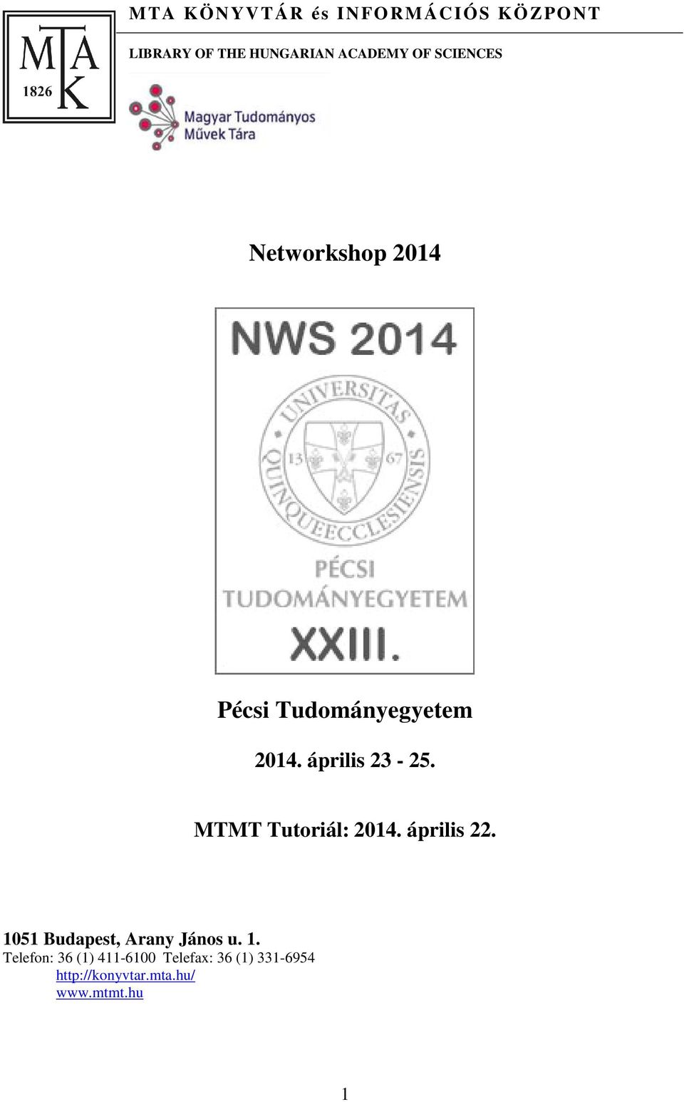 MTMT Tutoriál: 2014. április 22. 10