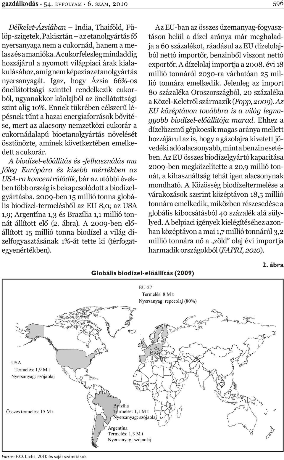 Igaz, hogy Ázsia 66%-os önellátottsági szinttel rendelkezik cukorból, ugyanakkor kőolajból az önellátottsági szint alig 10%.