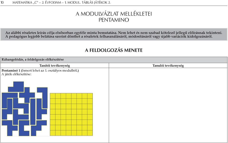 A pedagógus legjobb belátása szerint dönthet a részletek felhasználásáról, módosításáról vagy újabb variációk