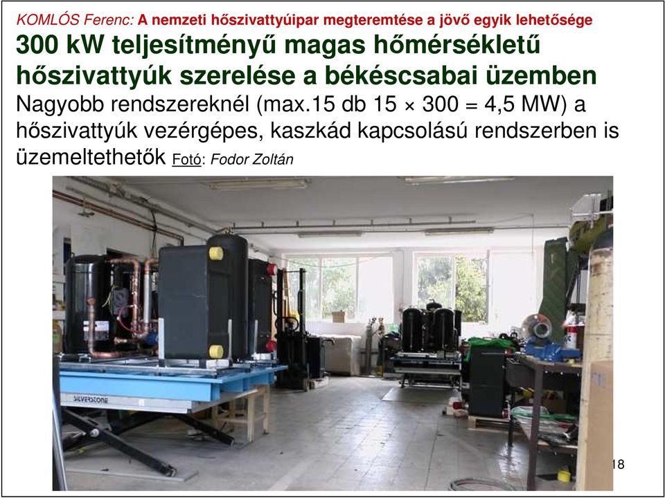 (max.15 db 15 300 = 4,5 MW) a hőszivattyúk vezérgépes,