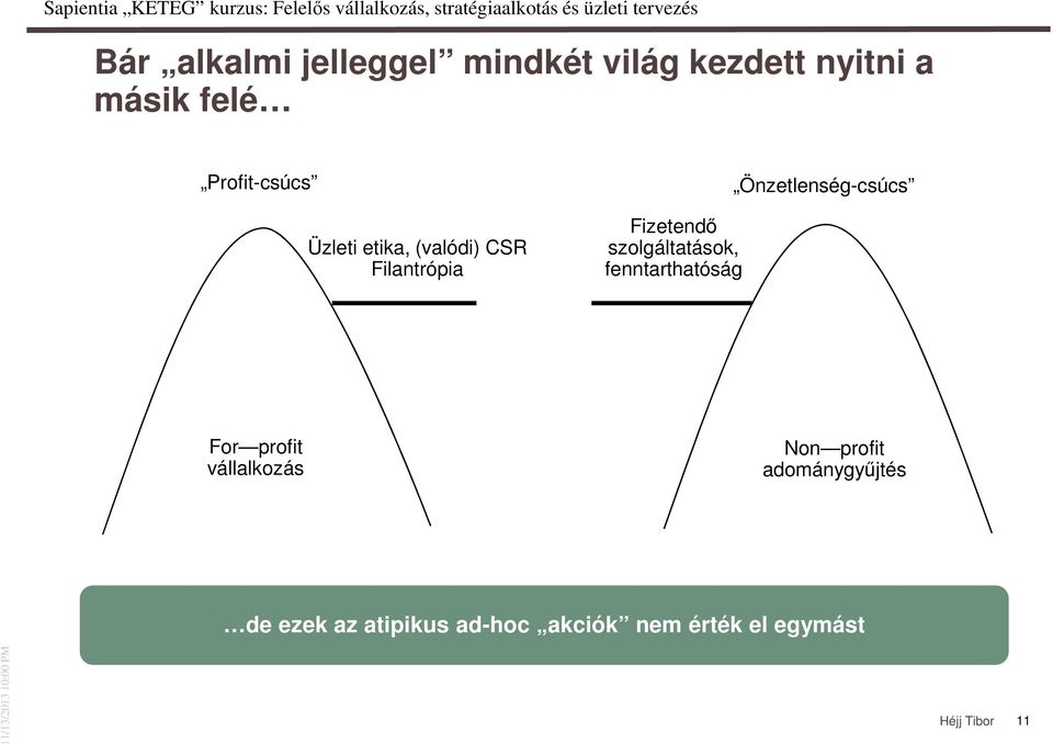 szolgáltatások, fenntarthatóság Önzetlenség-csúcs For profit vállalkozás