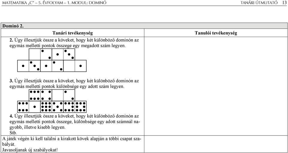 MATEMATIKA C 5. évfolyam 1. modul DOMINÓ - PDF Free Download