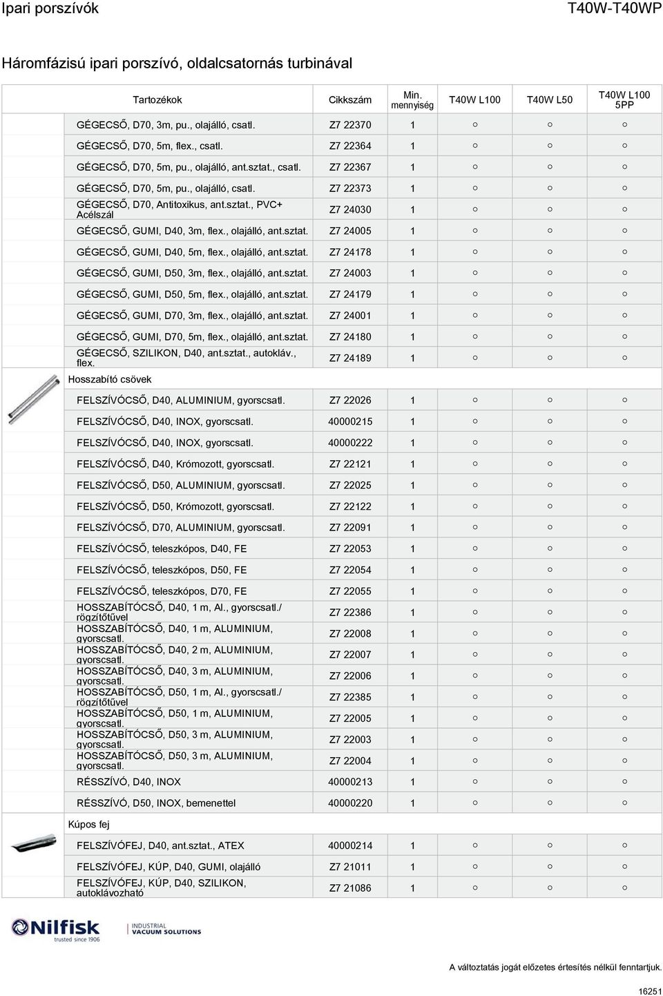 , olajálló, ant.sztat. Z7 24003 1 GÉGECSŐ, GUMI, D50, 5m, flex., olajálló, ant.sztat. Z7 24179 1 GÉGECSŐ, GUMI, D70, 3m, flex., olajálló, ant.sztat. Z7 24001 1 GÉGECSŐ, GUMI, D70, 5m, flex.