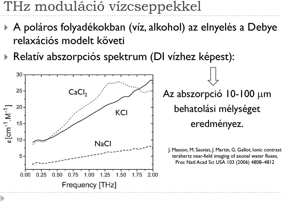 behatolási mélységet eredményez. NaCl J. Masson, M. Sauviat, J. Martin, G.