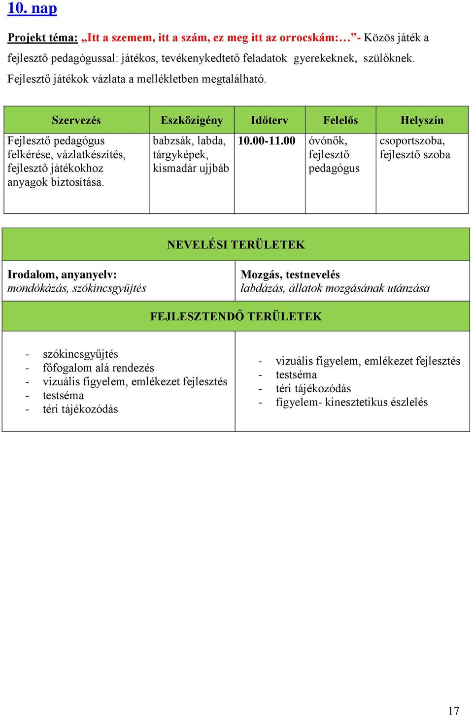 babzsák, labda, tárgyképek, kismadár ujjbáb 10.00-11.