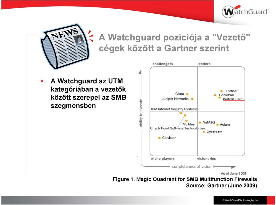 szegmensben Figure 1 Magic Quadrant for SMB Multifunction Firewalls