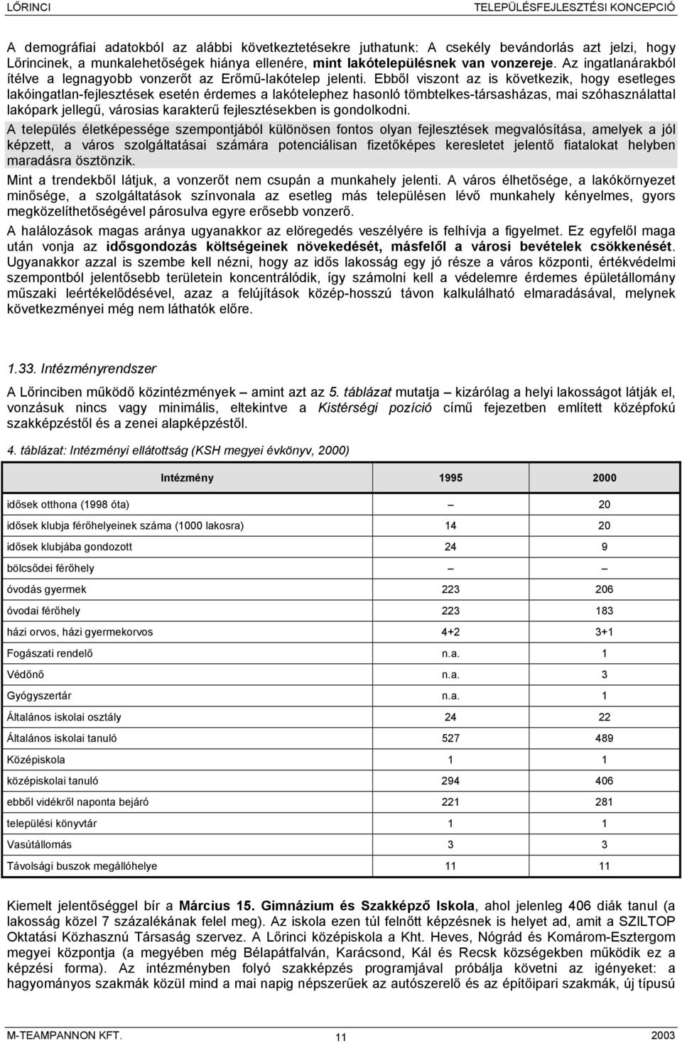 Ebből viszont az is következik, hogy esetleges lakóingatlan-fejlesztések esetén érdemes a lakótelephez hasonló tömbtelkes-társasházas, mai szóhasználattal lakópark jellegű, városias karakterű